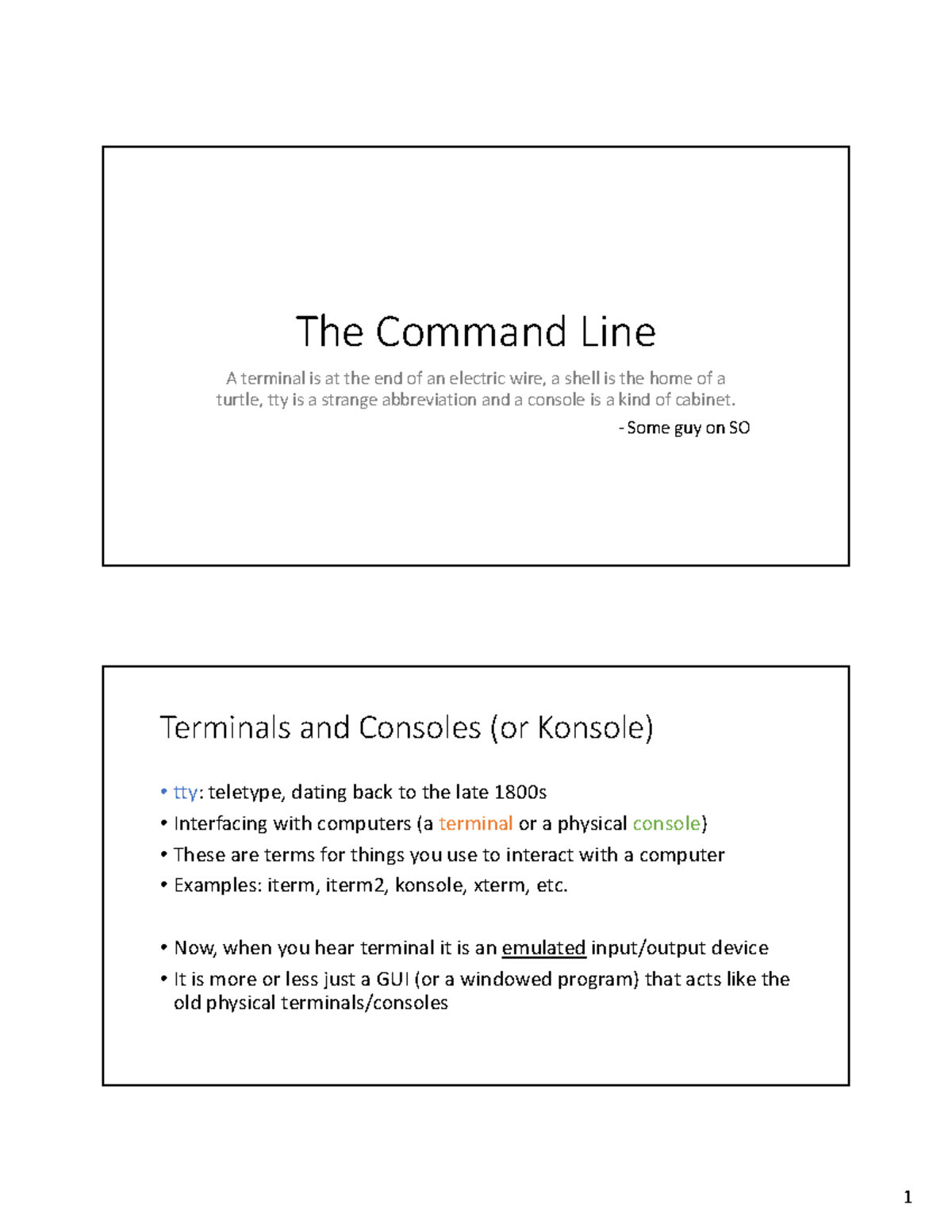 The Command Line - The Command Line A terminal is at the end of an ...