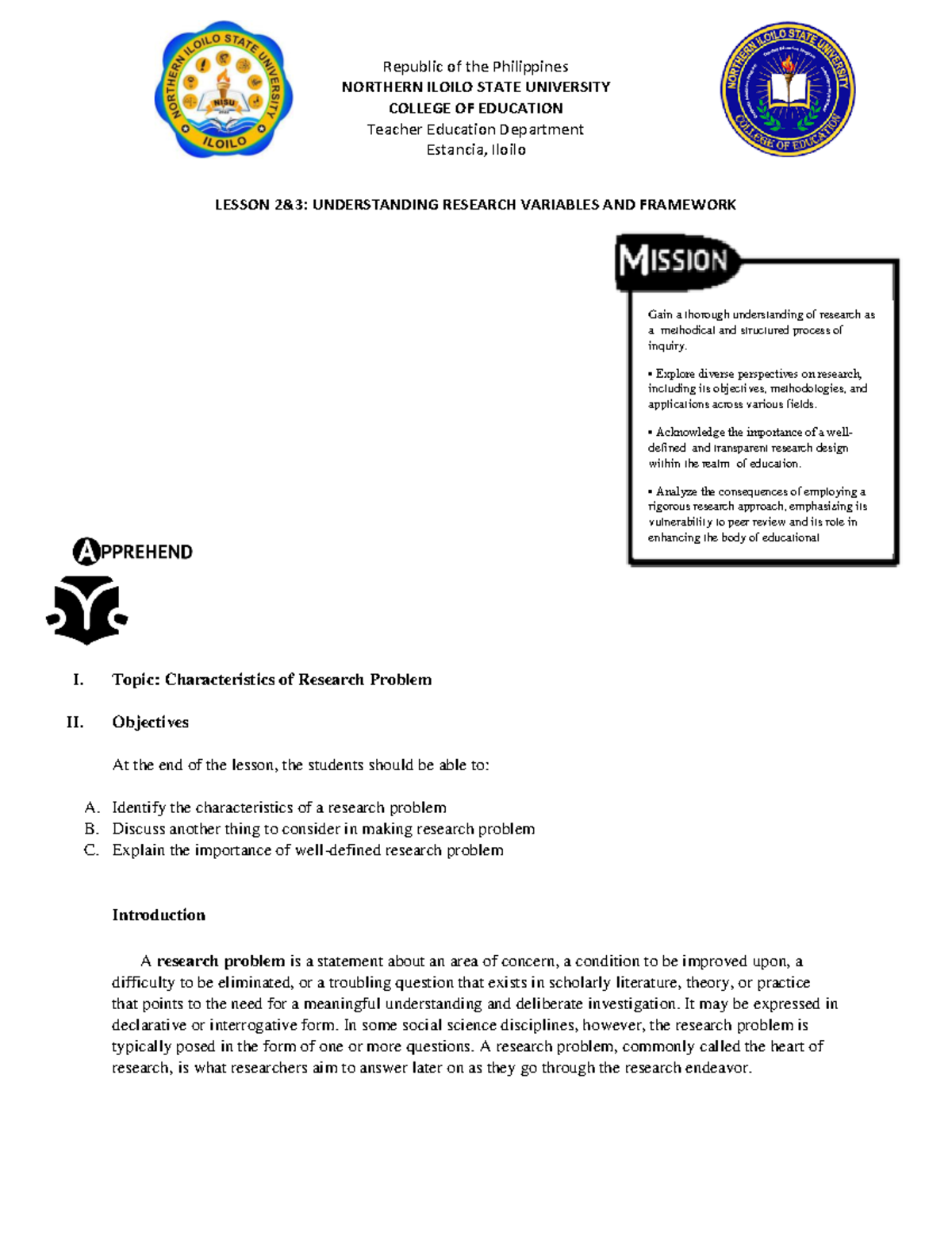 Characteristics-of-Research-Problem.docx1 - NORTHERN ILOILO STATE ...