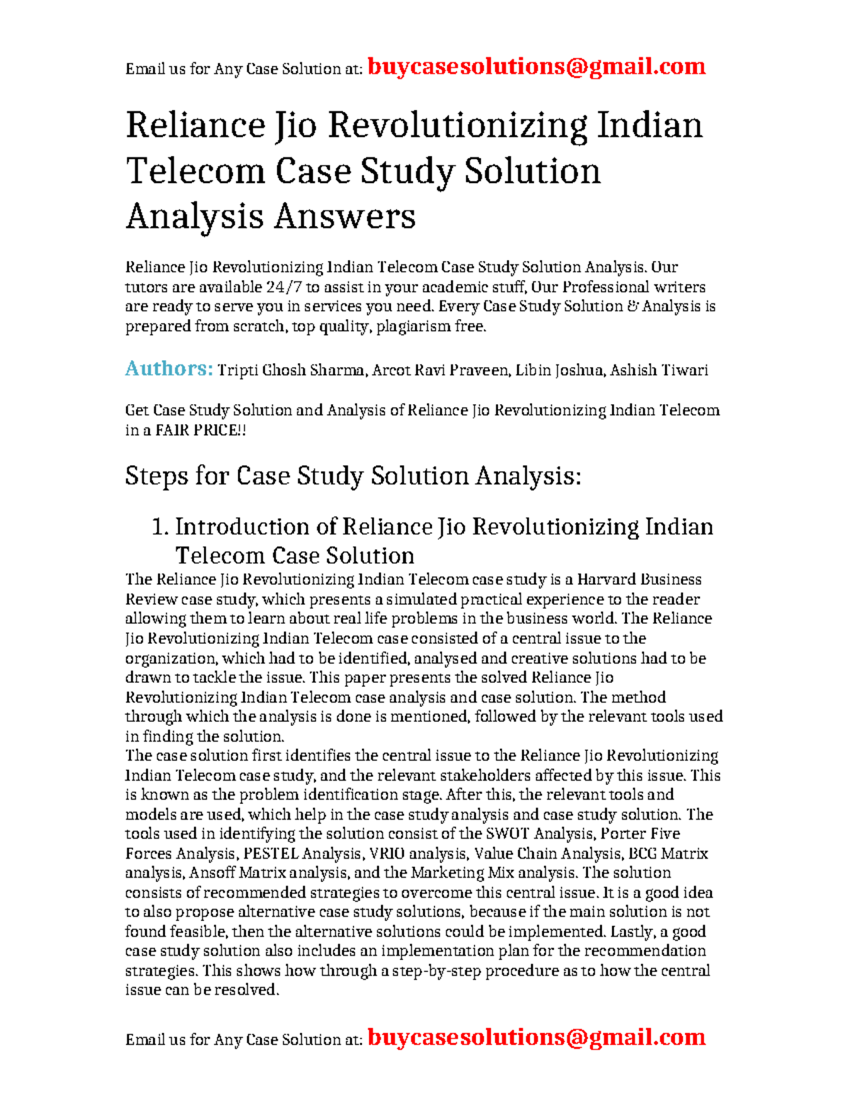 reliance jio case study pdf