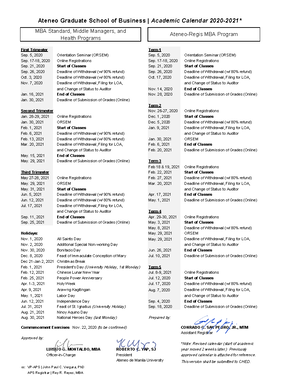 AGSB-Academic-Calendar-2020-2021-revised-v2 RCYsgd 2008 27 - First  Trimester Term 1 Sep. 5, 2020 - Studocu