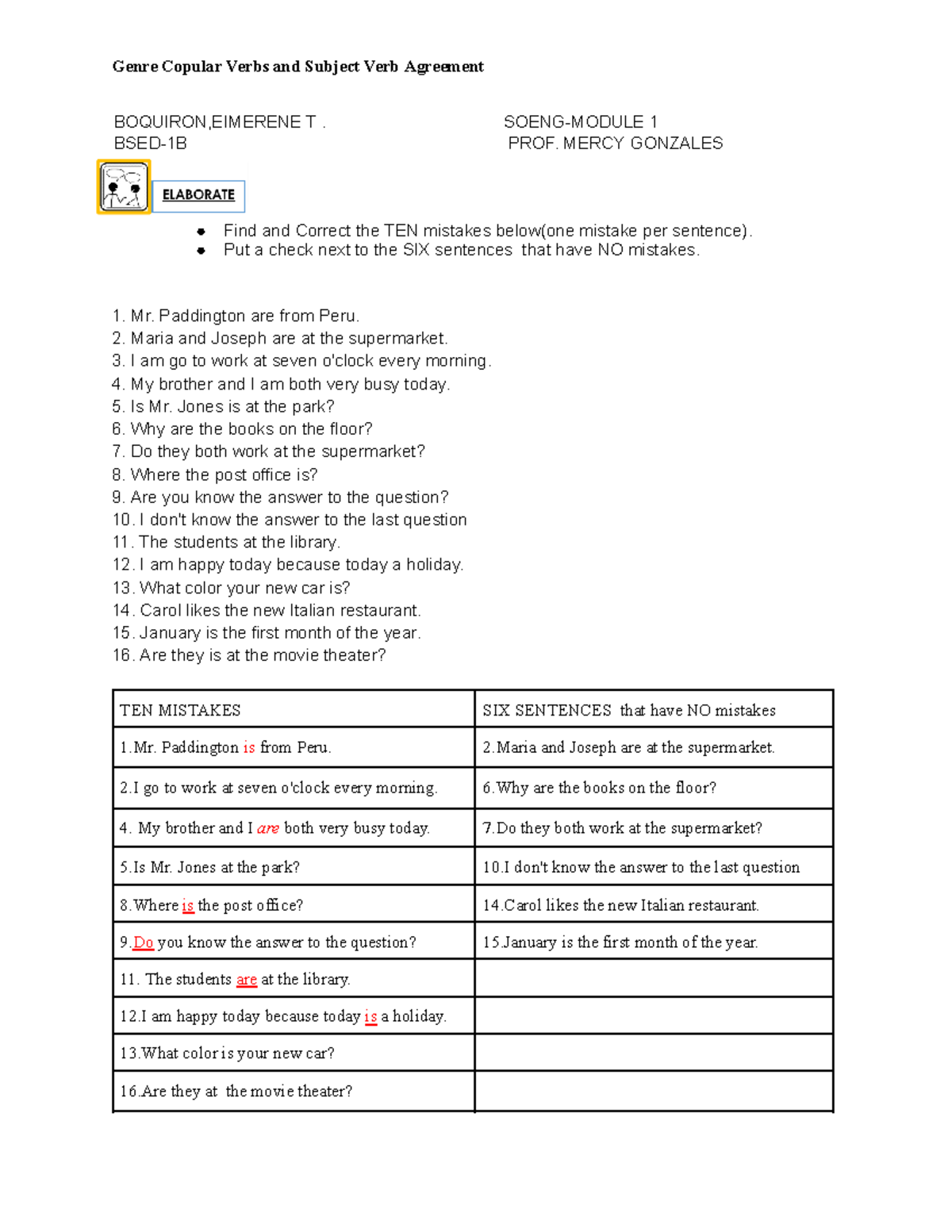 Soeng- Module 1 - sfsdfdsfdsf - Genre Copular Verbs and Subject Verb ...