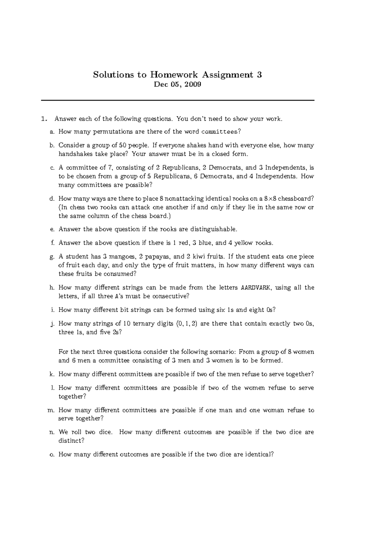S3 - Homework solutions - Solutions to Homework Assignment 3 Dec 05 ...
