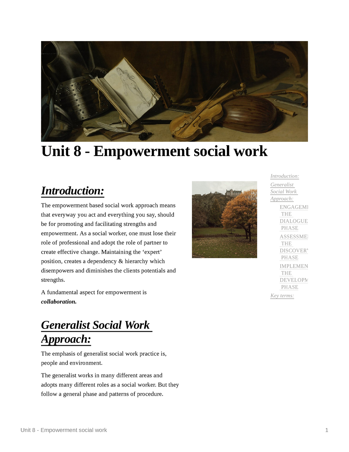 Unit 8 - Empowerment Social Work - As A Social Worker, One Must Lose ...