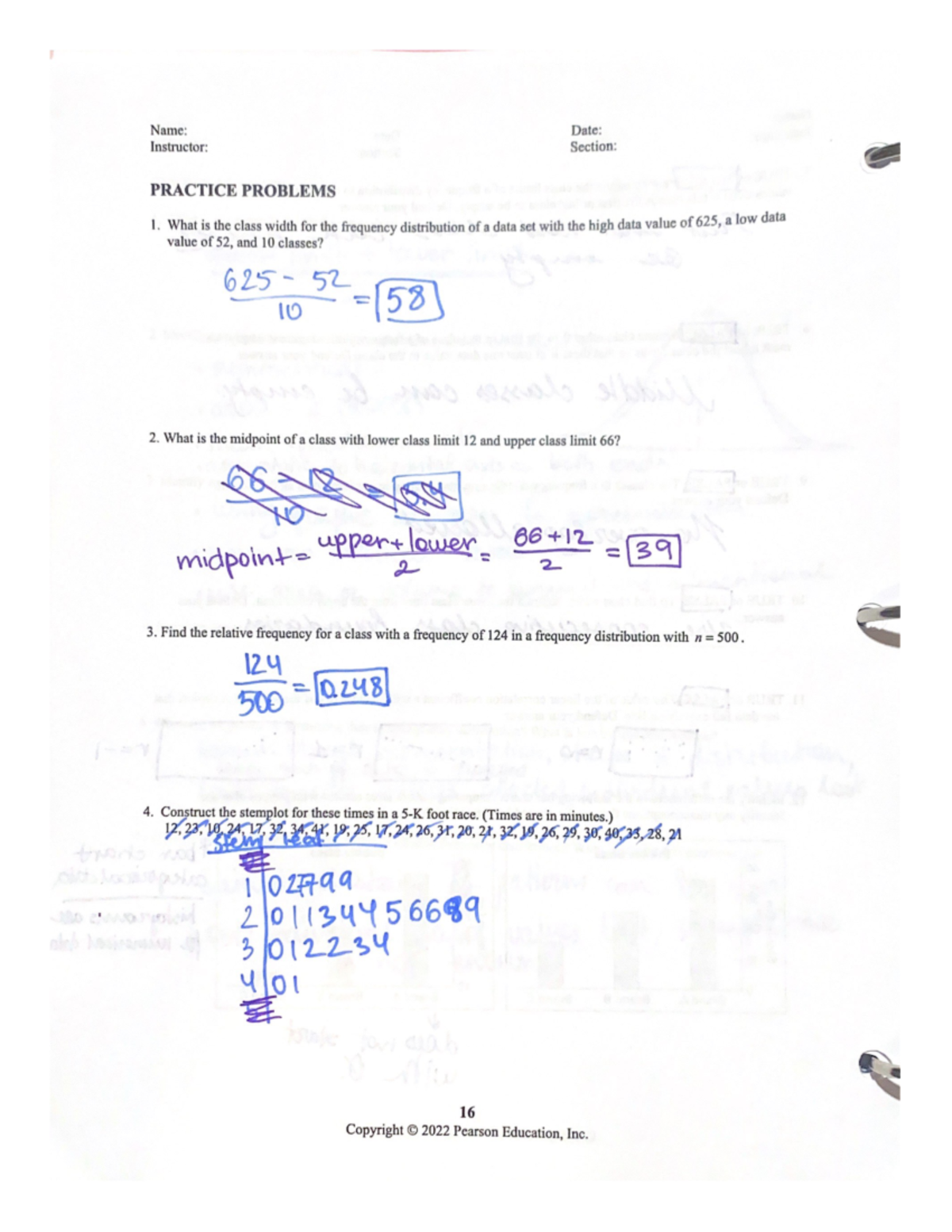 Ch 1-3 Workbook - MATH 1080 - Studocu