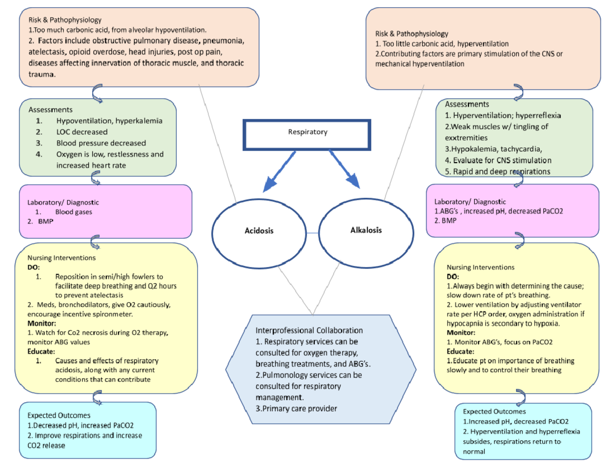 Disease Care Plan Concept Map Acid-Base Imbalance Editable - BIOL 190 ...