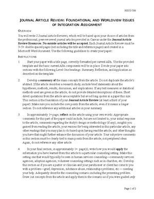 hsco 506 journal article review