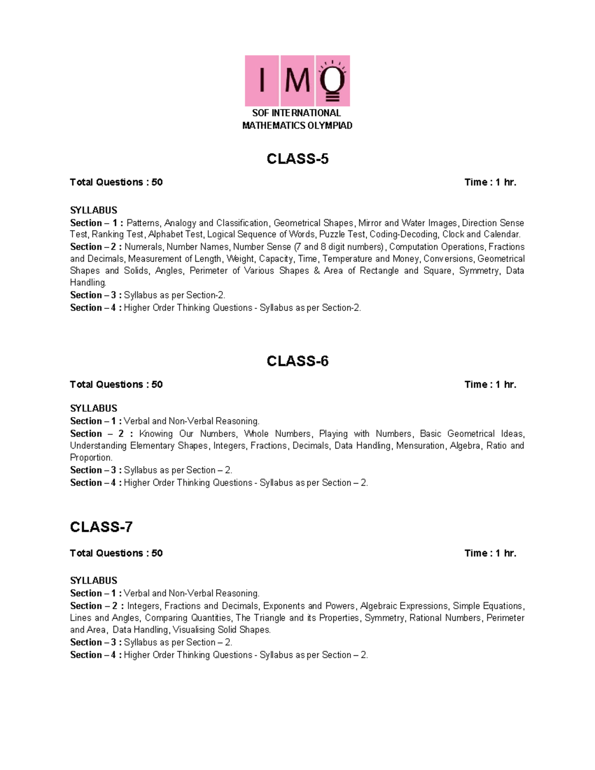 IMO Syllabus 2024-25 - n/a - SOF INTERNATIONAL MATHEMATICS OLYMPIAD ...