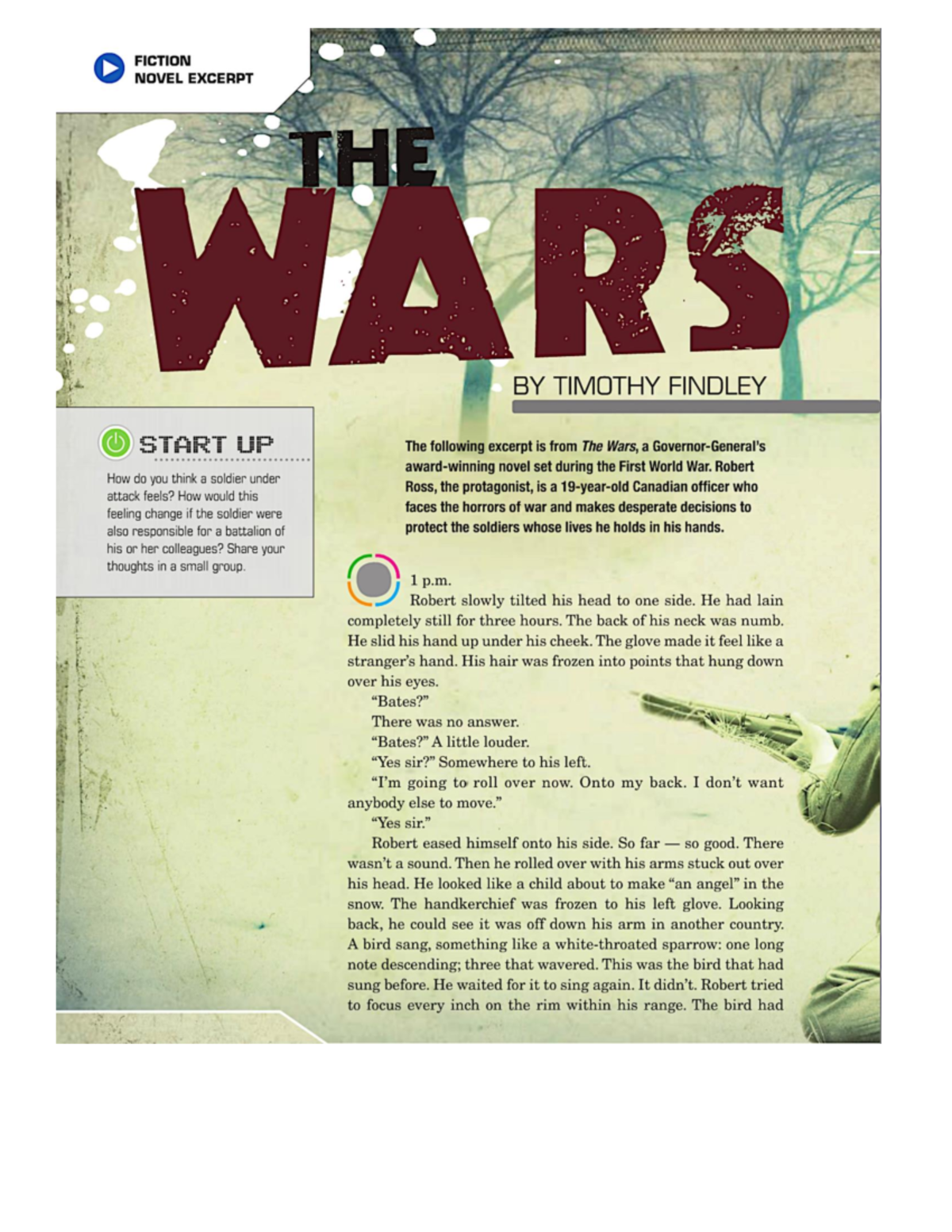 The Wars Excerpt - Copy - excert of The wars by Timothy Findley - Studocu