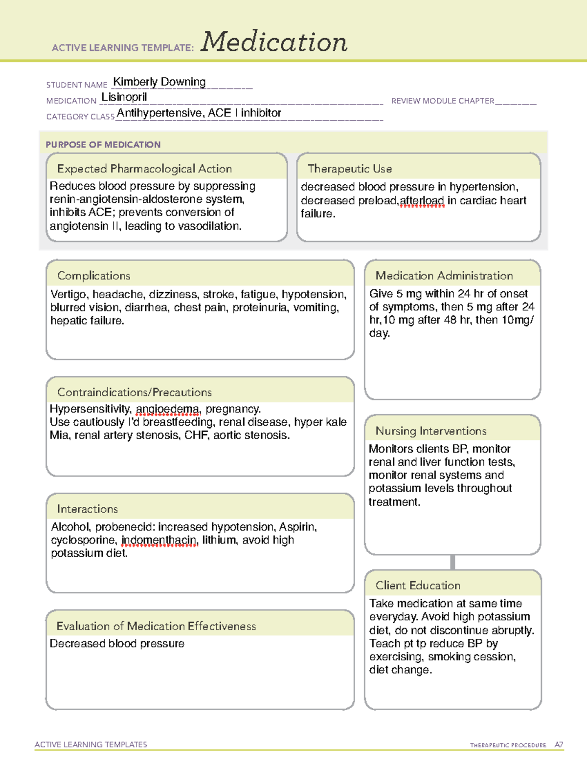 Active Learning Template medication - nur 201 - Studocu