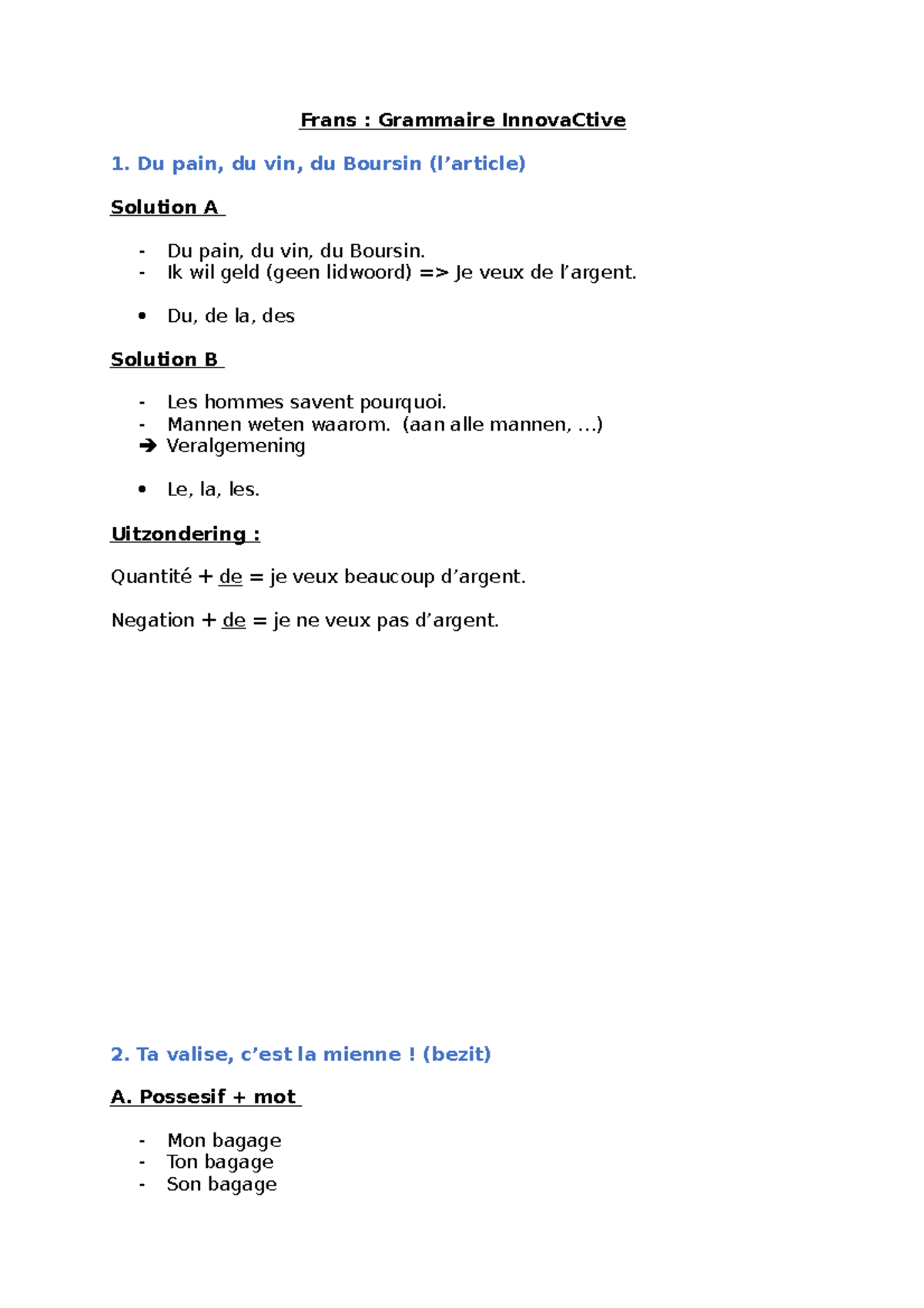 Sv Frans Grammaire InnovaCtive Du pain, du vin, du Boursin (l