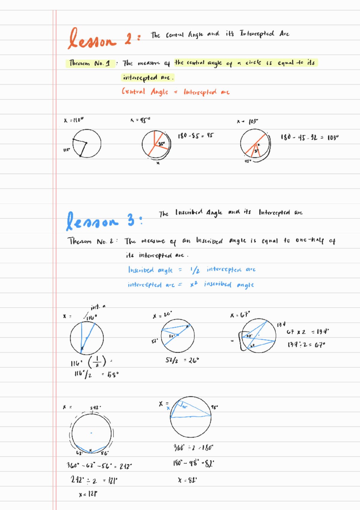 Notes 240312 061048 - Math? - lesson 2: the Central Angle and ...