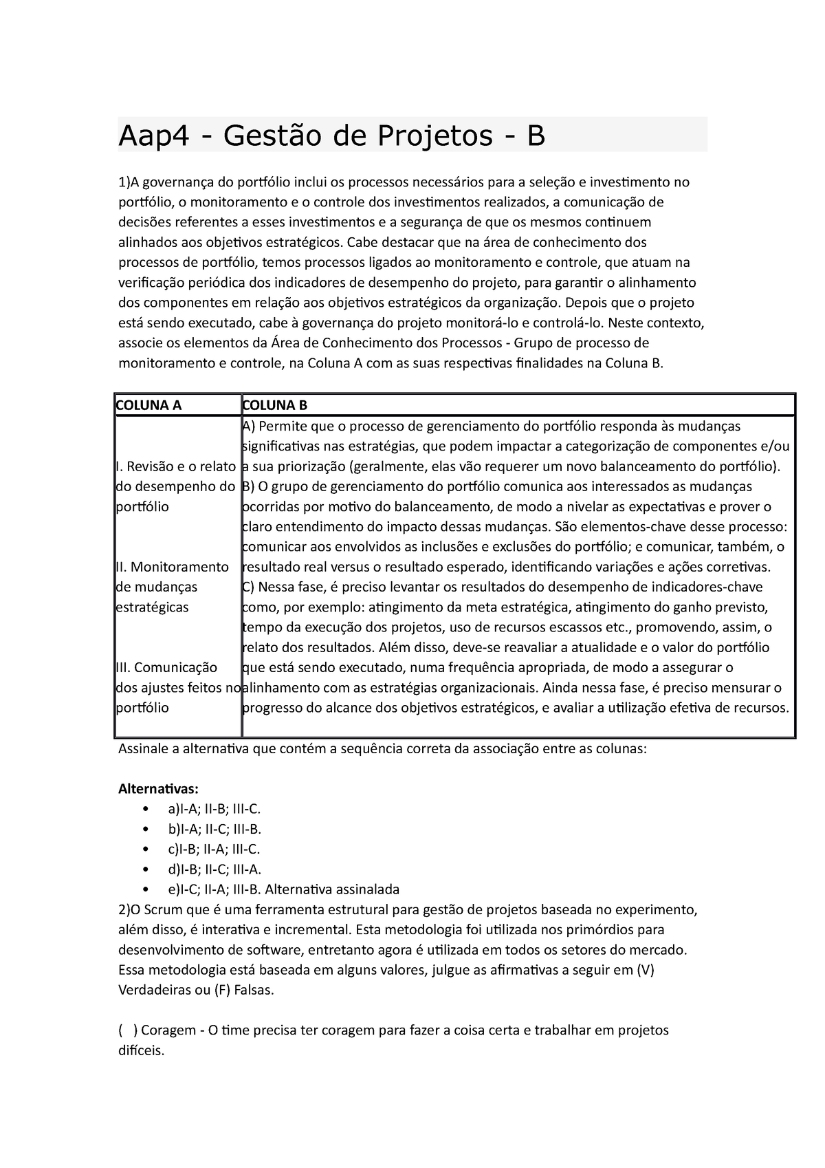 Aap4 - Gestão De Projetos - B - Aap4 - Gestão De Projetos - B 1)A ...