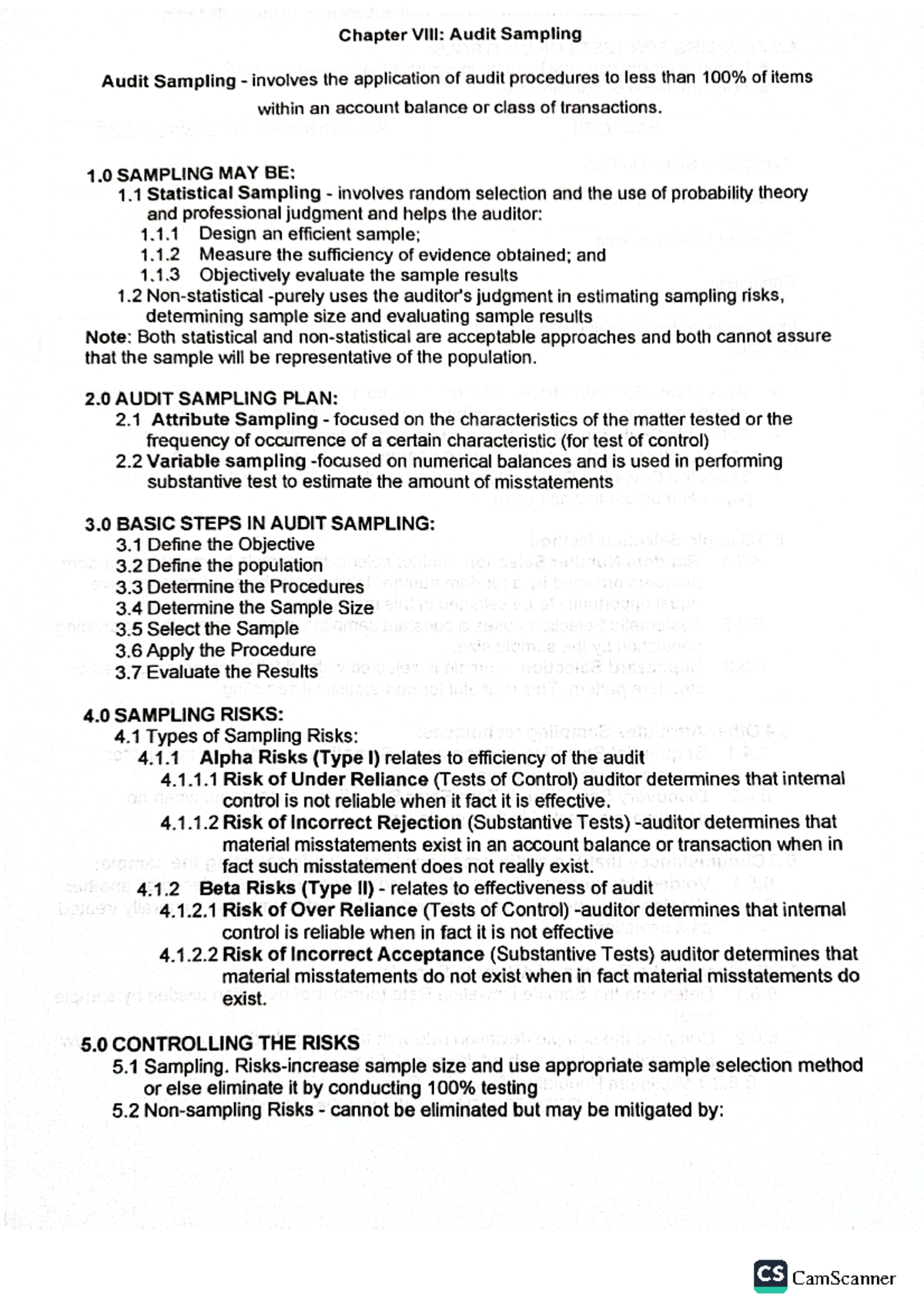 Audit-Sampling - BS Accountancy - Studocu