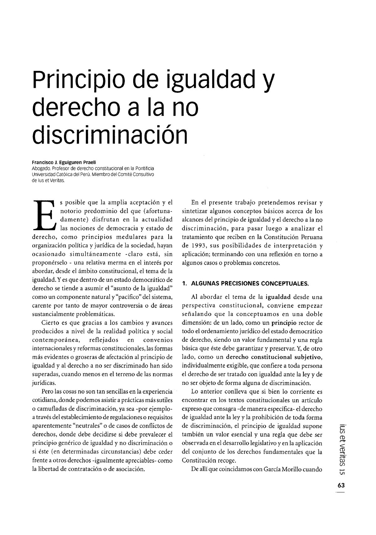 Principio De Igualdad Y Derecho A La No Discriminación - Eguiguren ...