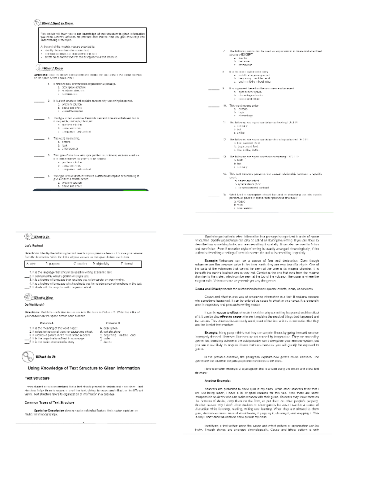 What I Need to Know - modules - What I Need to Know This module will ...