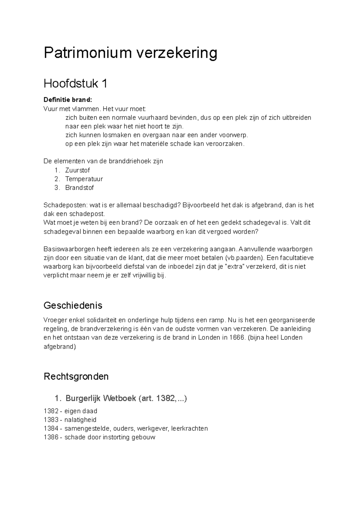 Patrimonium verzekering samenvatting Patrimonium verzekering