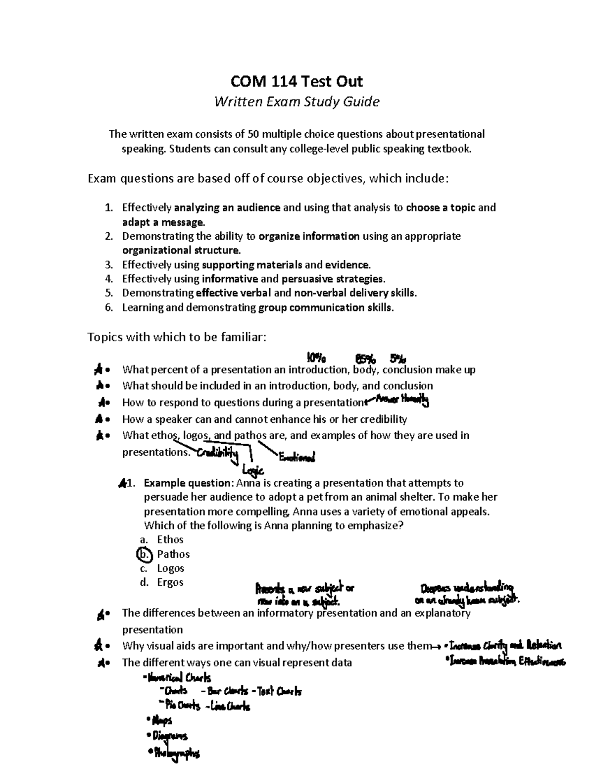 COM 114 Test Out Study Guide - COM 114 Test Out Written Exam Study Guide The written exam ...