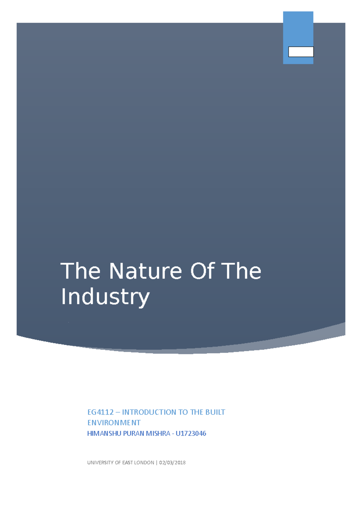 Introduction to build environment Assignment 1 Introduction To The