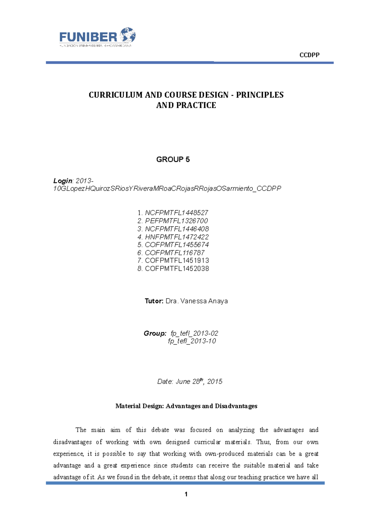 Curriculum AND Course Design - Principles. Teaching English as a ...