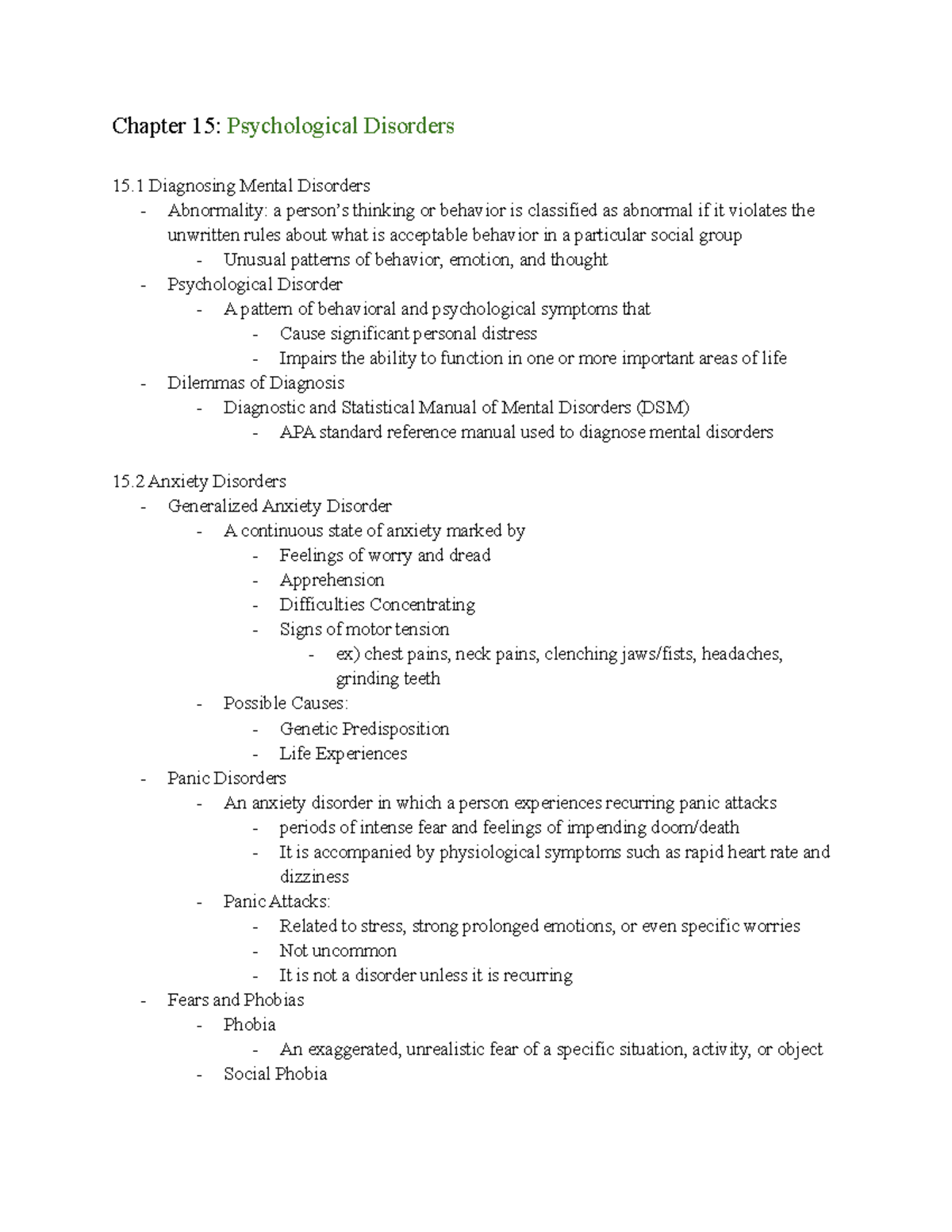 PSY- Chapter 15 - Dr. Jackson Gave The Lecture In November 2022 ...