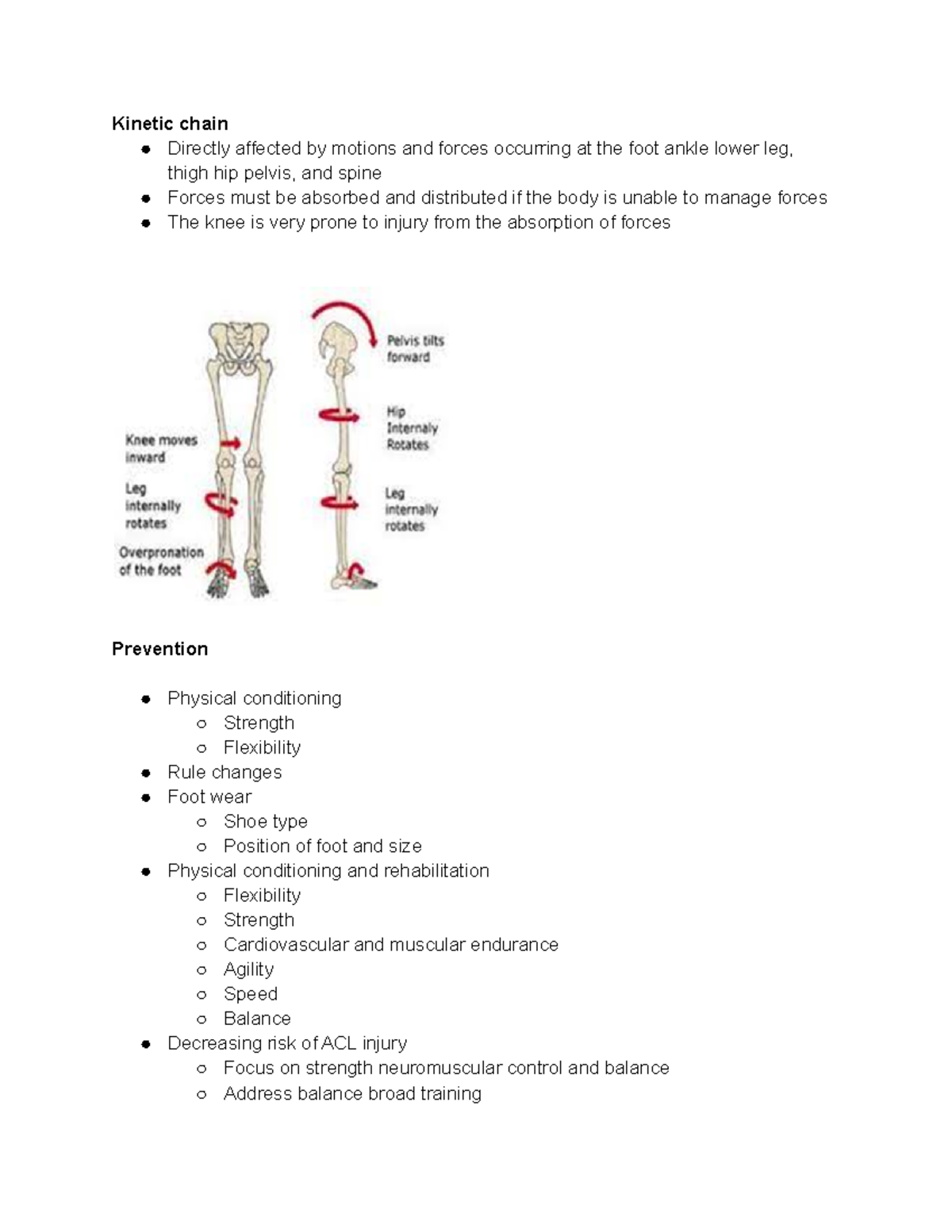 Knee history , observation and inspection Exsc 4140 - Kinetic chain ...