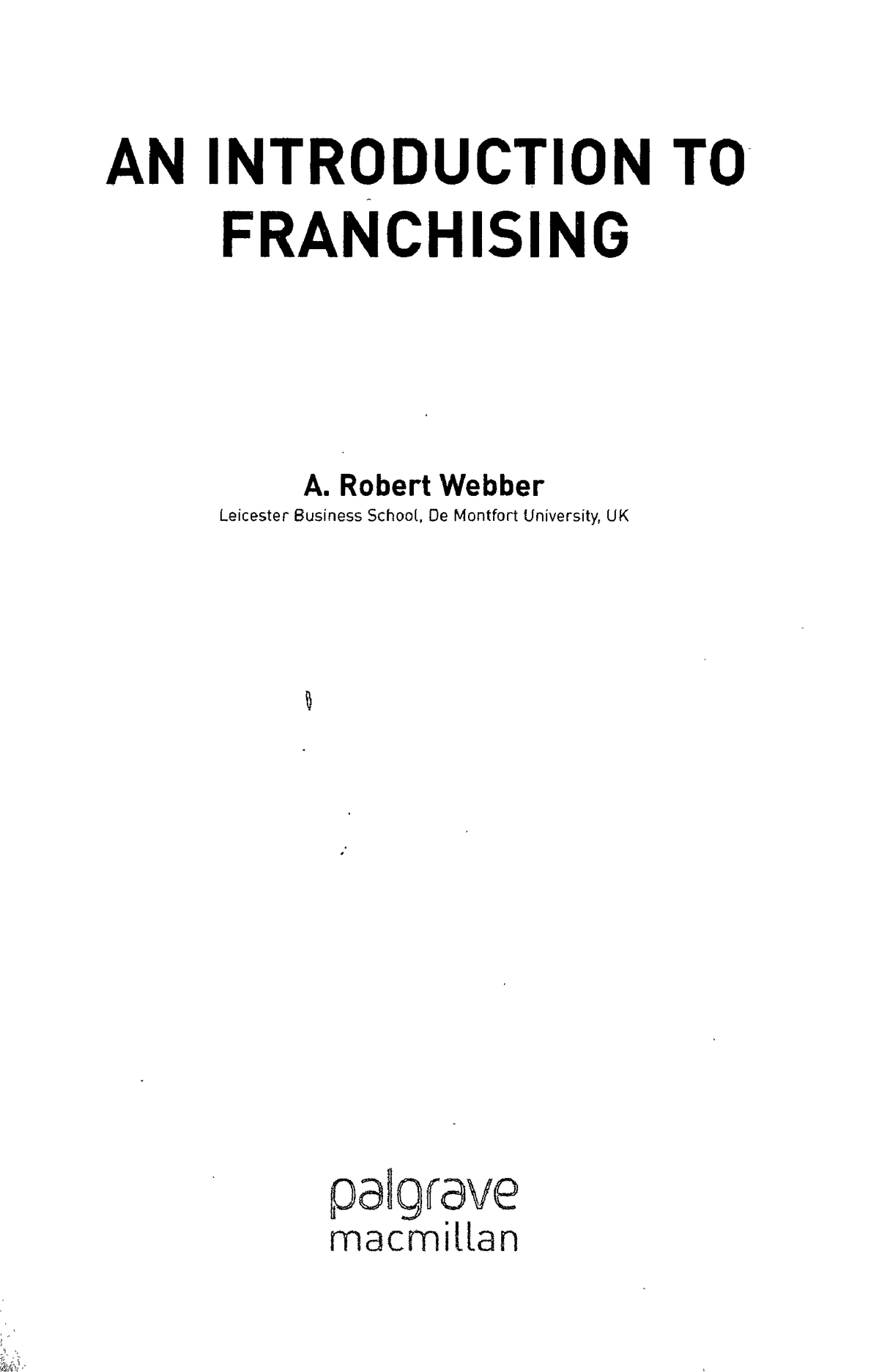 an introduction to franchising robert webber pdf