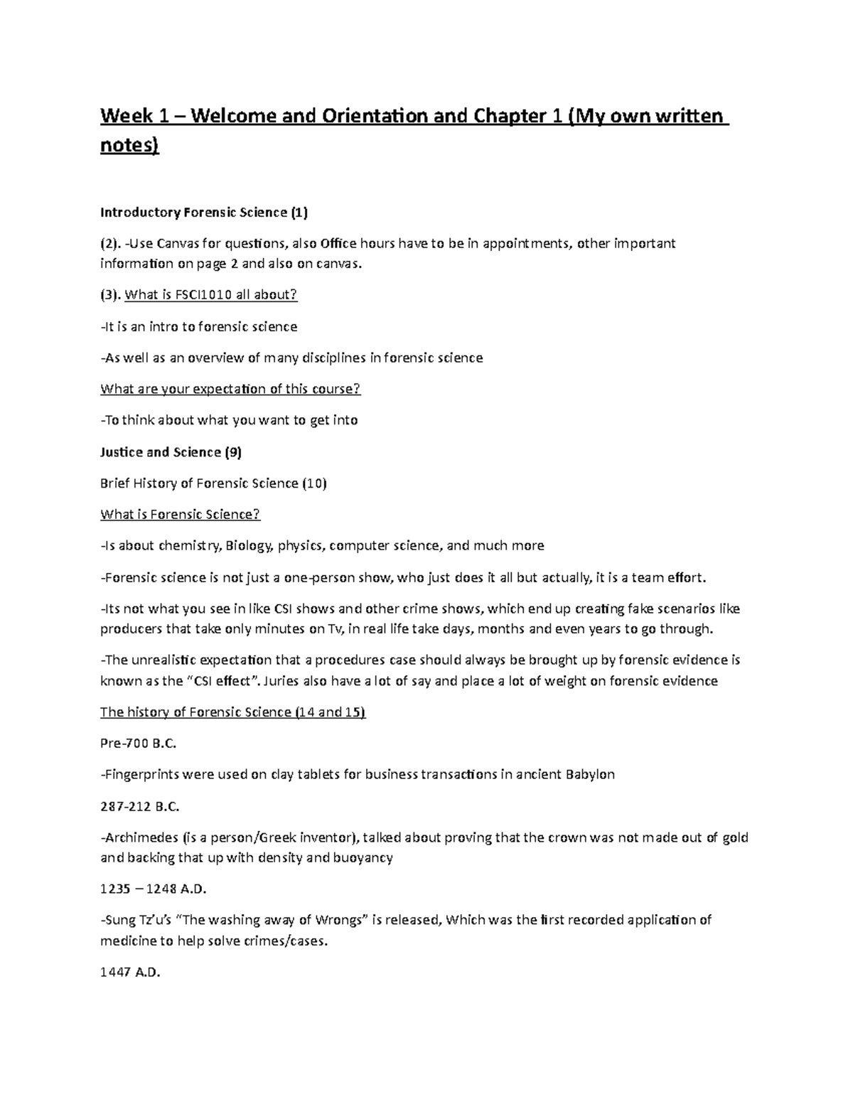 Lecture 1 and chapter 1 notes (Own notes)ture notes - Week 1 – Welcome ...