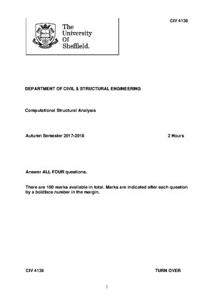 CIV4136 2015-16 exam paper and solutions - CIV 4135 DEPARTMENT OF CIVIL ...