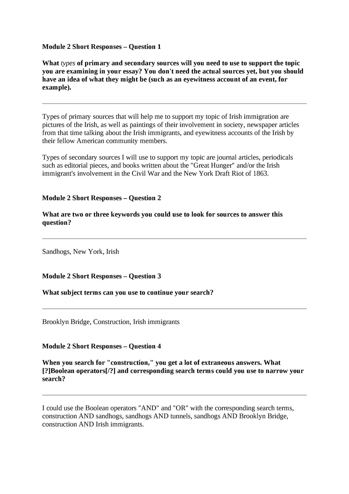 Module 2 Short Responses Module 2 Short Responses Question 1 What Types Of Primary And 2999