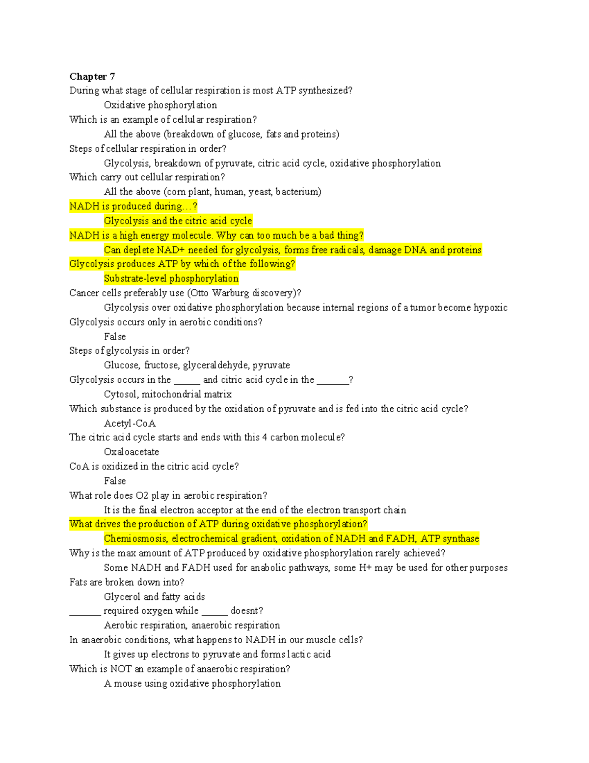 Bio Exam 2 Guide and answers - Chapter 7 During what stage of cellular ...