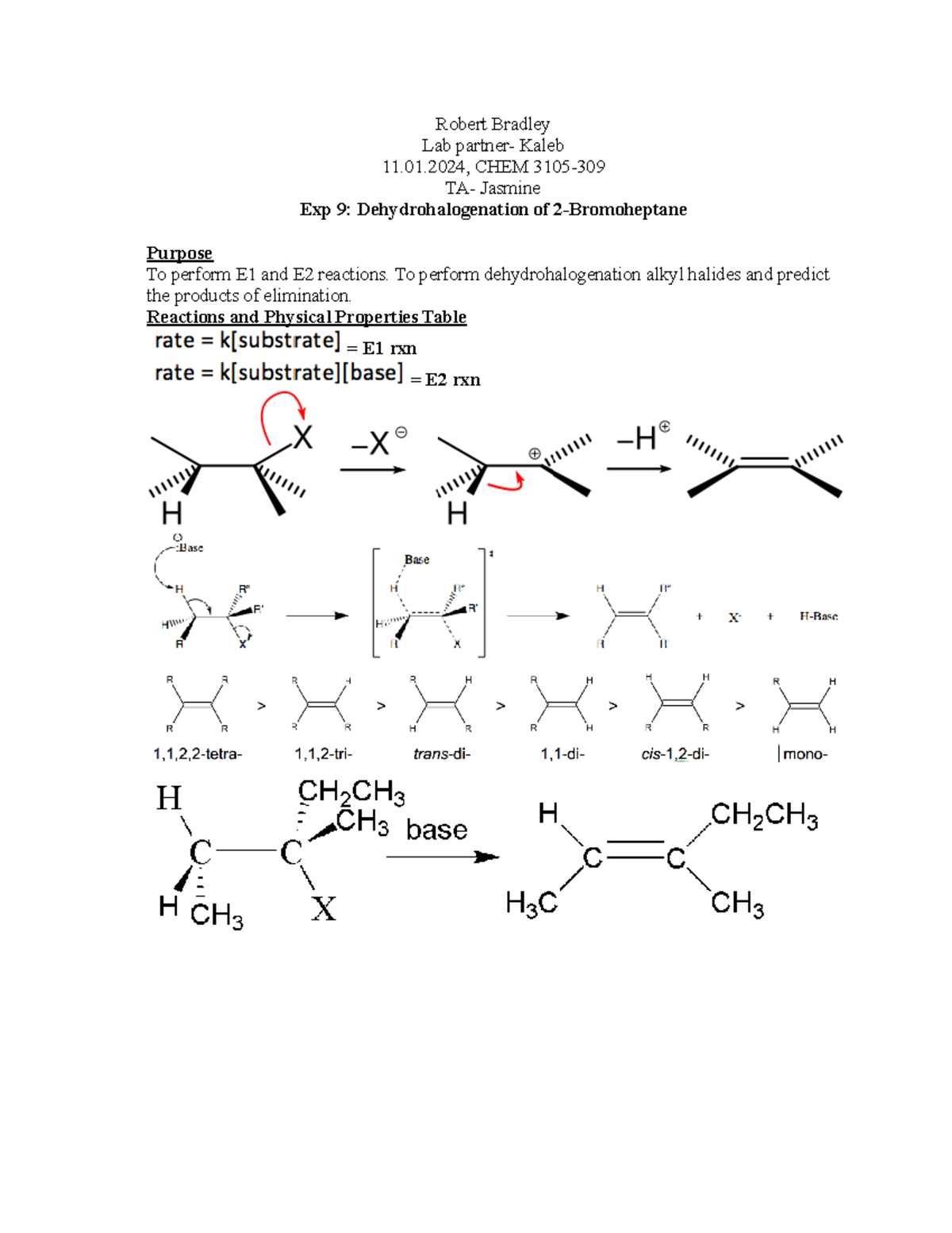 Lab 9 o chem - lab 9 ochem lab report completed - Robert Bradley Lab ...