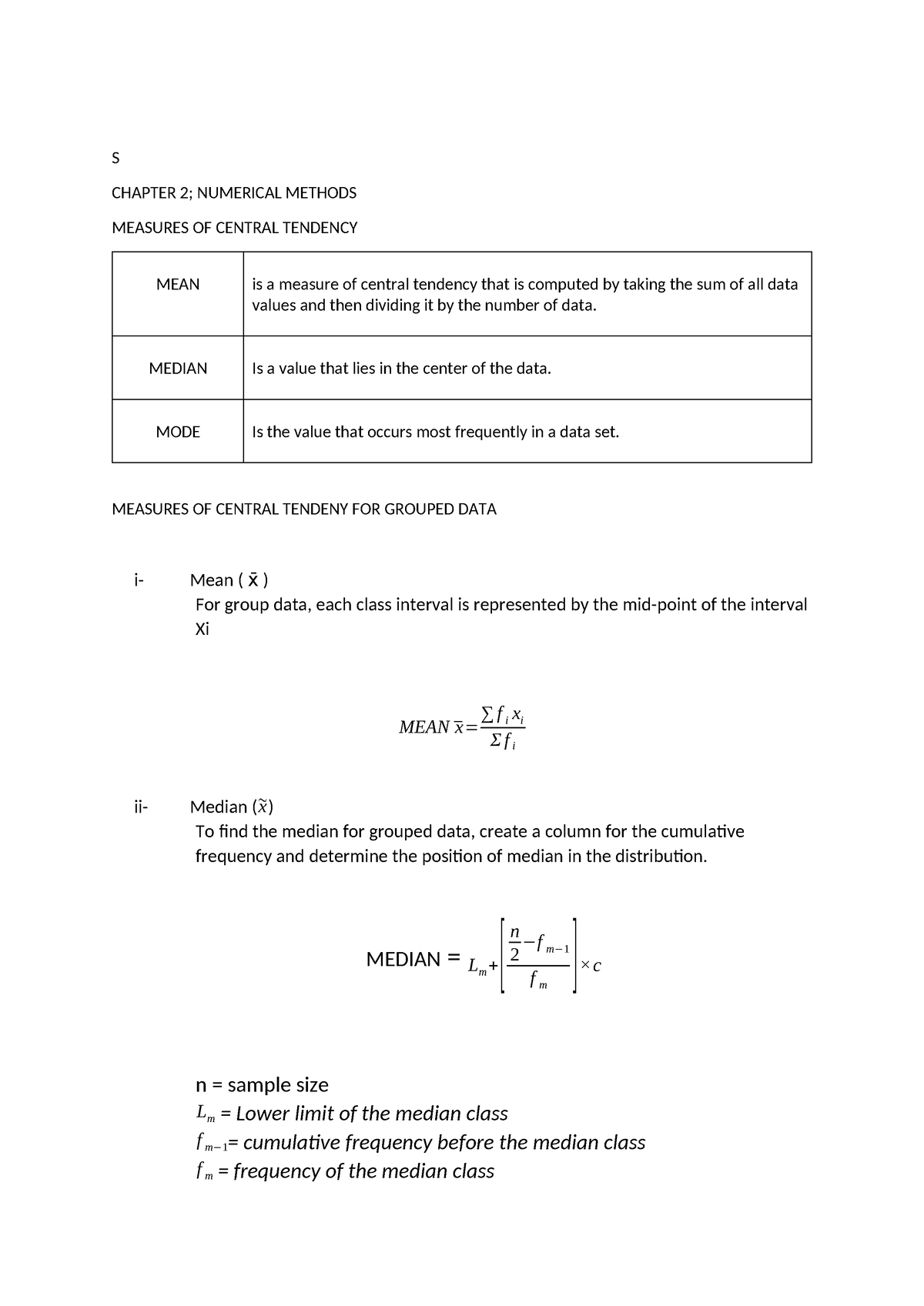 Assignment STA - introduction to statistic - S CHAPTER 2; NUMERICAL ...