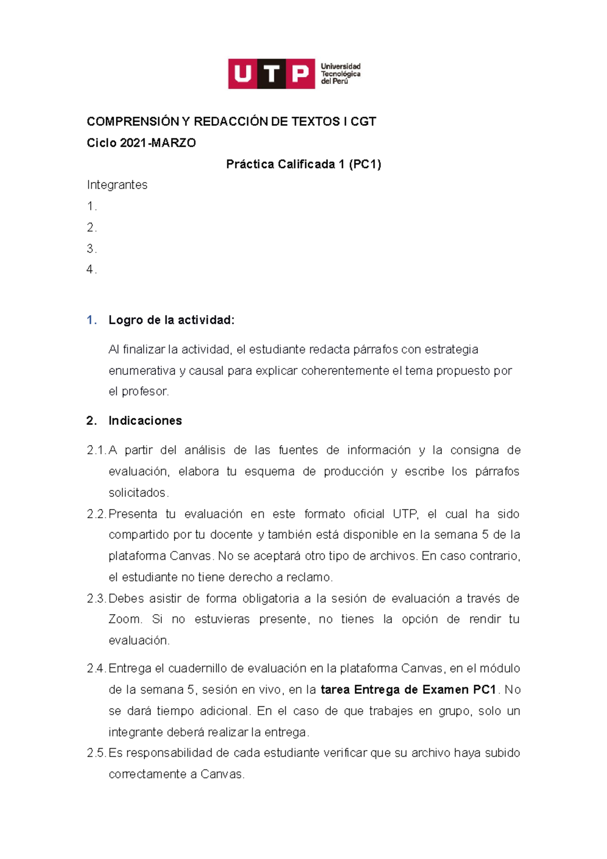 CRT1 Práctica Calificada 1 CGT (Formato Oficial UTP) 2021-marzo M2 ...