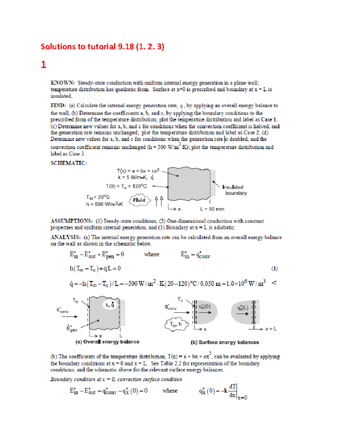 Solutions to tutorial 9.18 upload - Heat Transfer - Solutions to ...