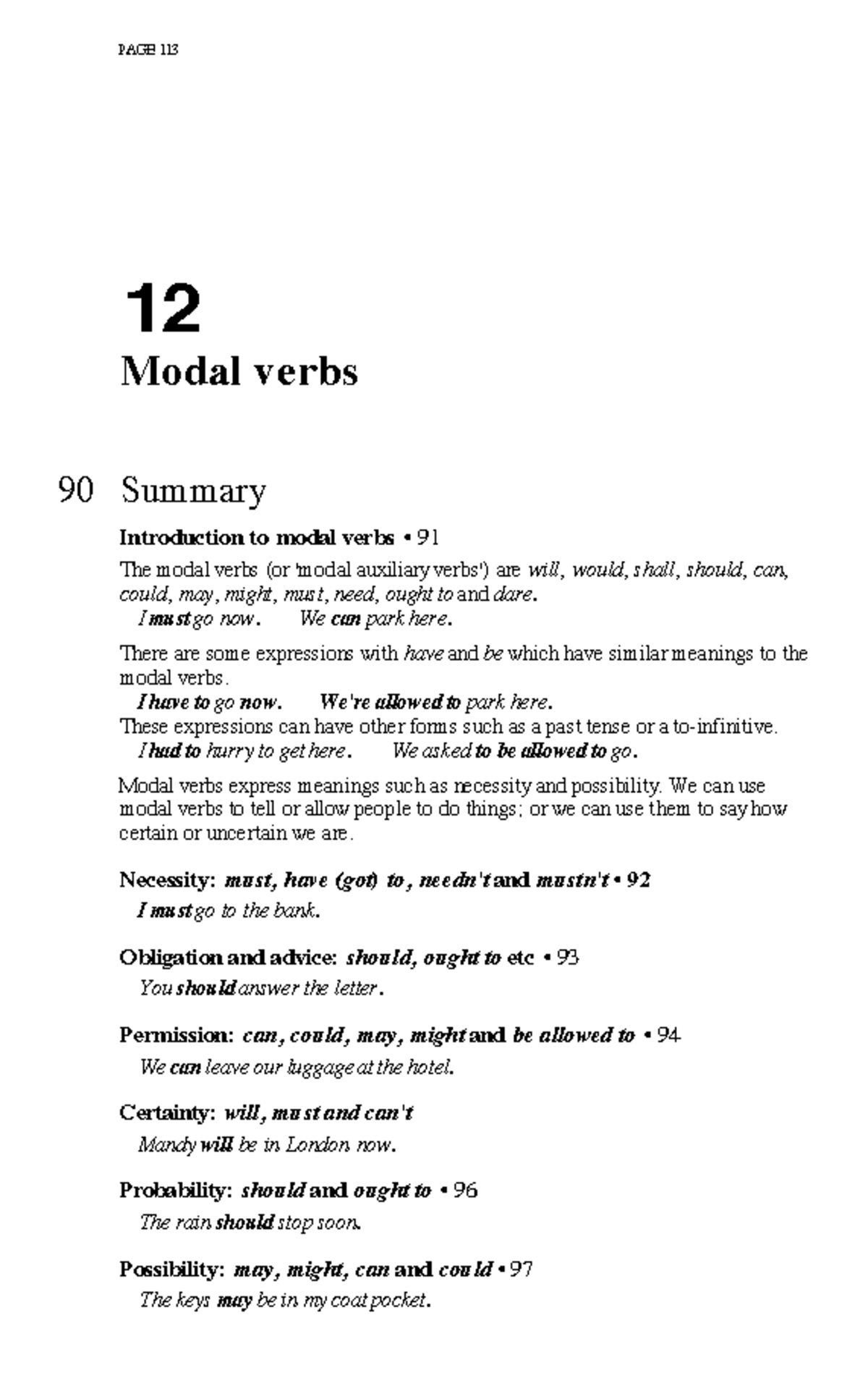 Modals- Lesson-extra reading - 12 Modal verbs 90 Summary Introduction ...