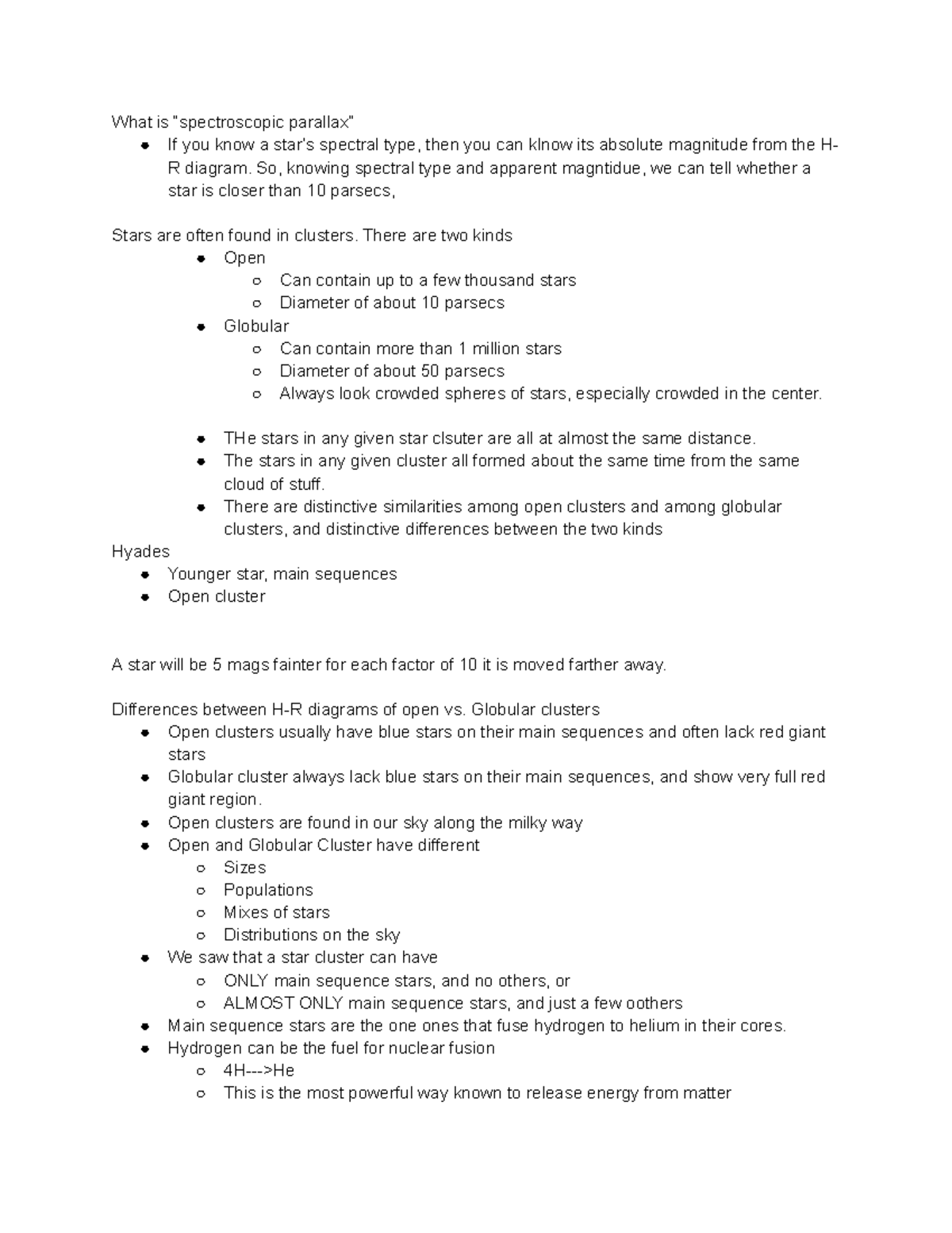 Parallax - Lecture notes 3 - What is “spectroscopic parallax” If you ...