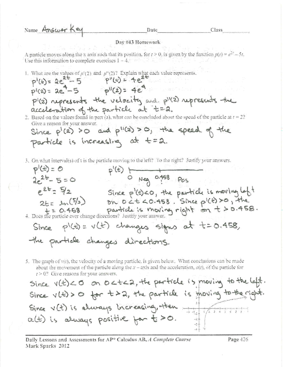 5.4 hw - AP CALC HW - Studocu