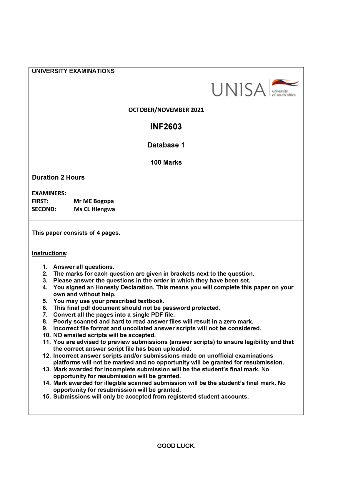 unisa research papers