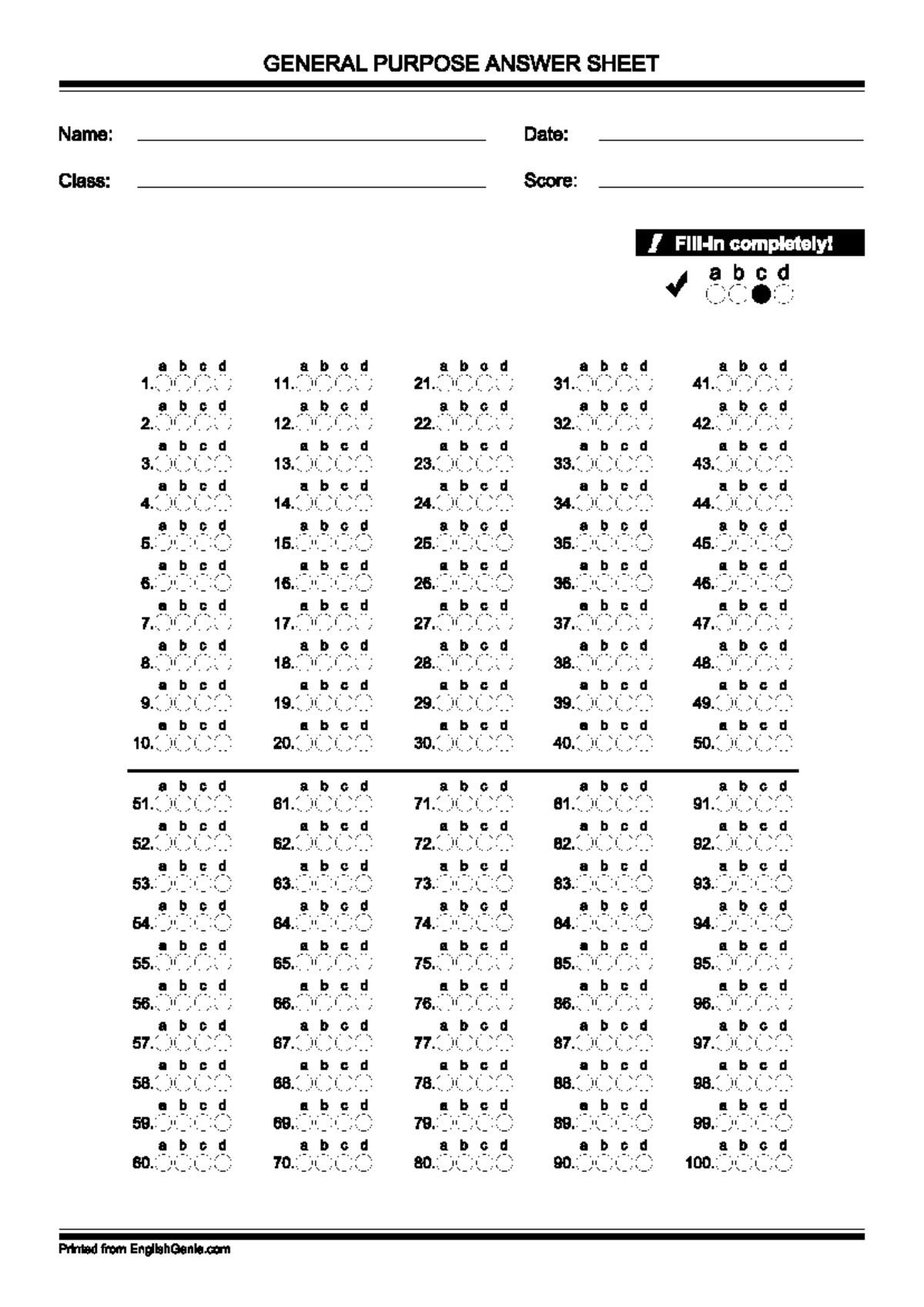 Bubble-answer-sheet-1-100-abcd - Studocu