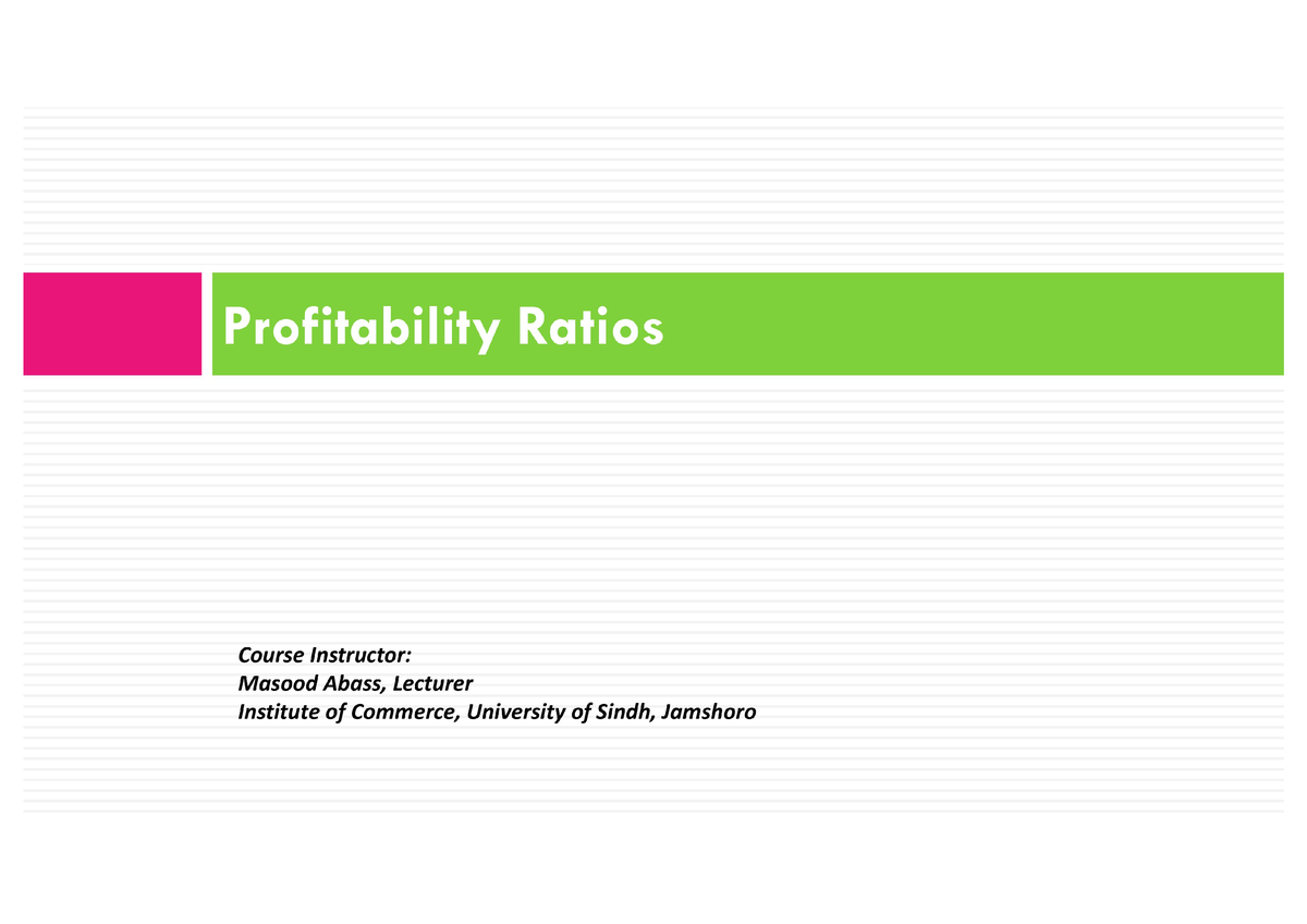 5. Profitability Ratios - Bachelor Of Business Administration (B.B.A ...