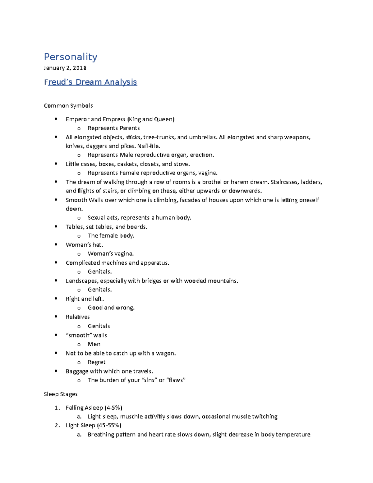 January 2, 2018Freud's Dream Analysis Personality January 2, 2018