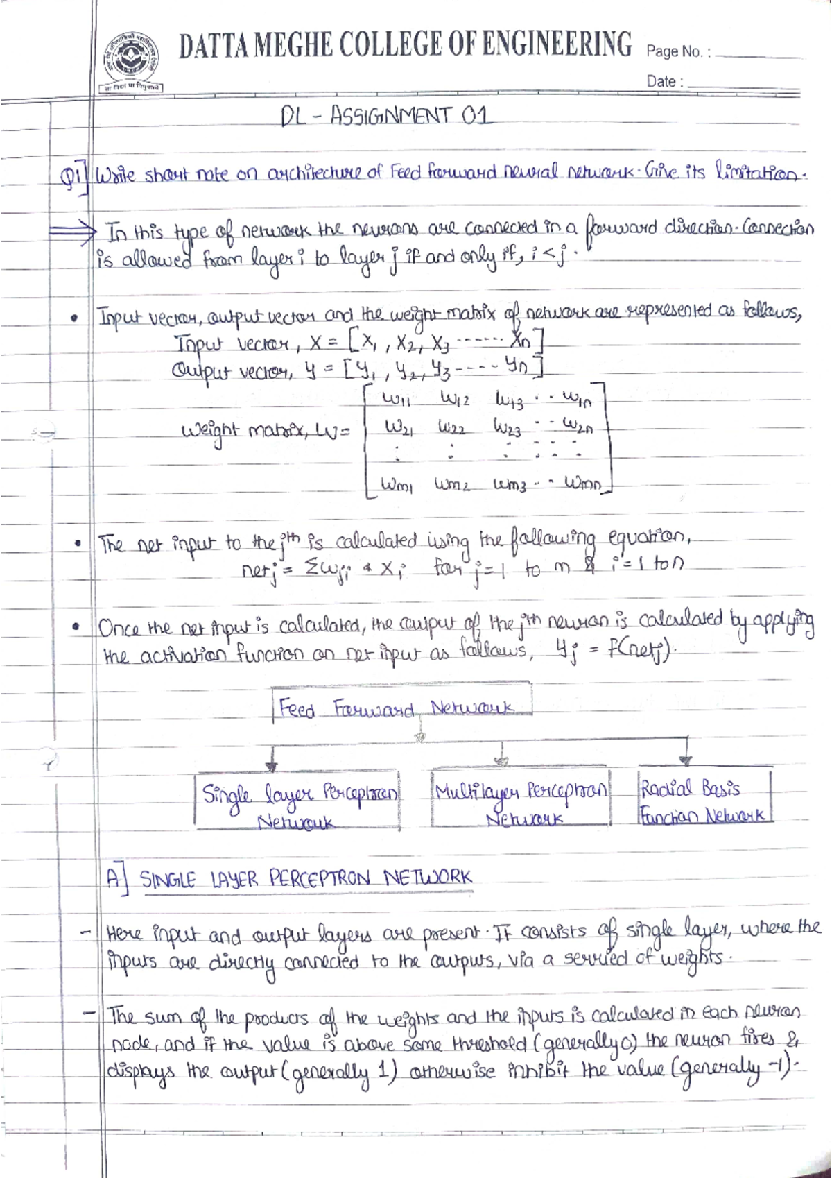 deep learning assignment problem