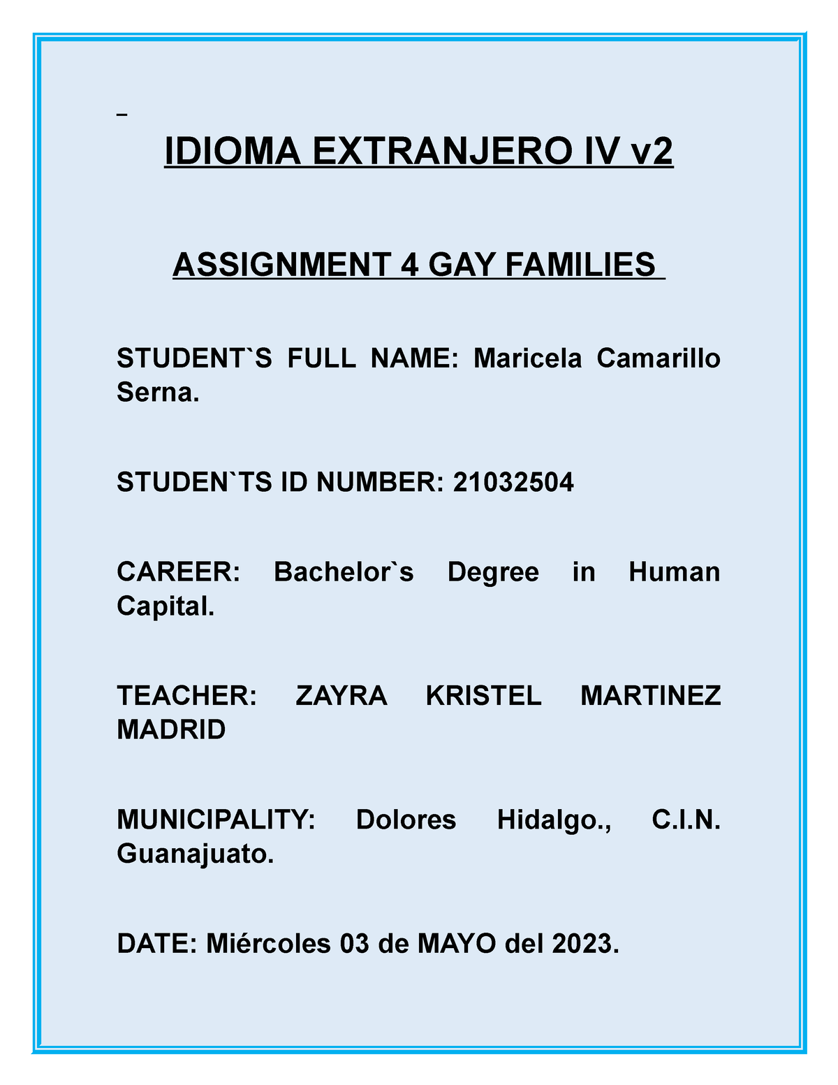 assignment 4 gay families tarea uveg