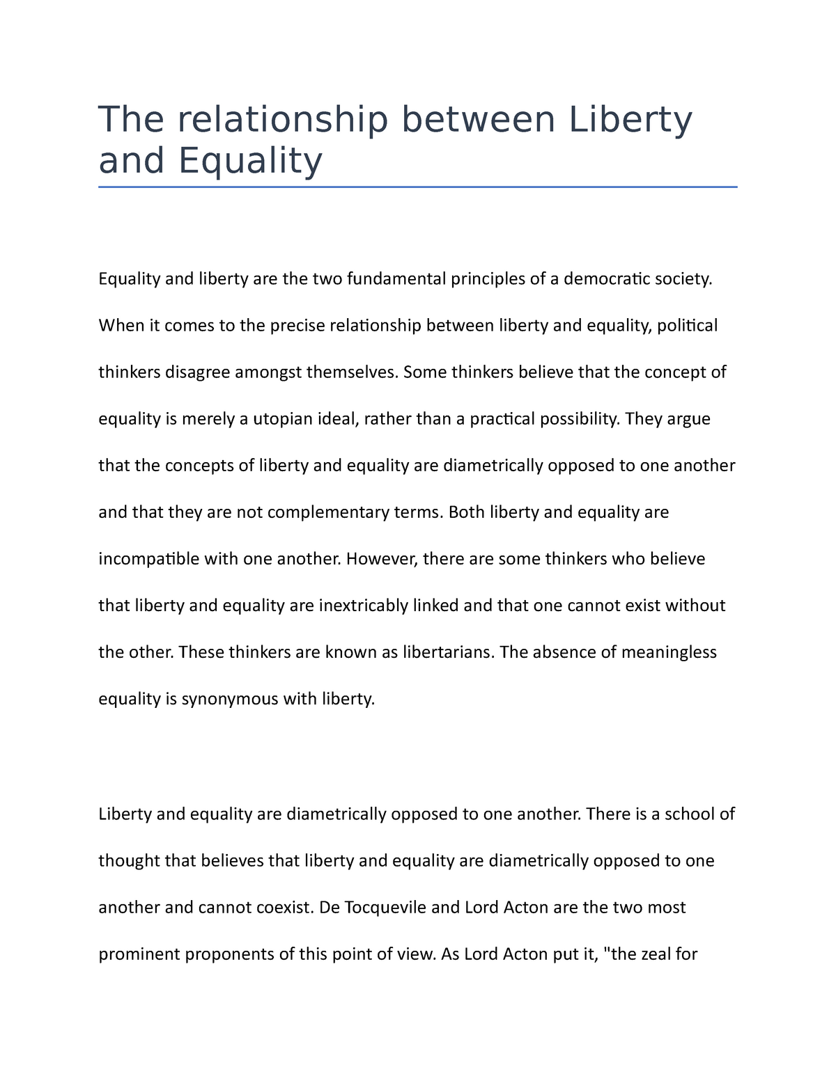 liberty and equality essay