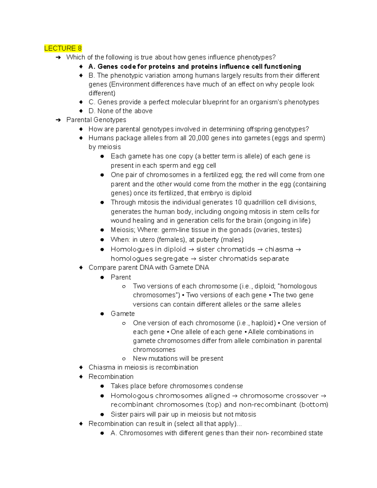 UNIT 3 Lectures - Lecture notes 6-8 - LECTURE 8 Which of the following ...