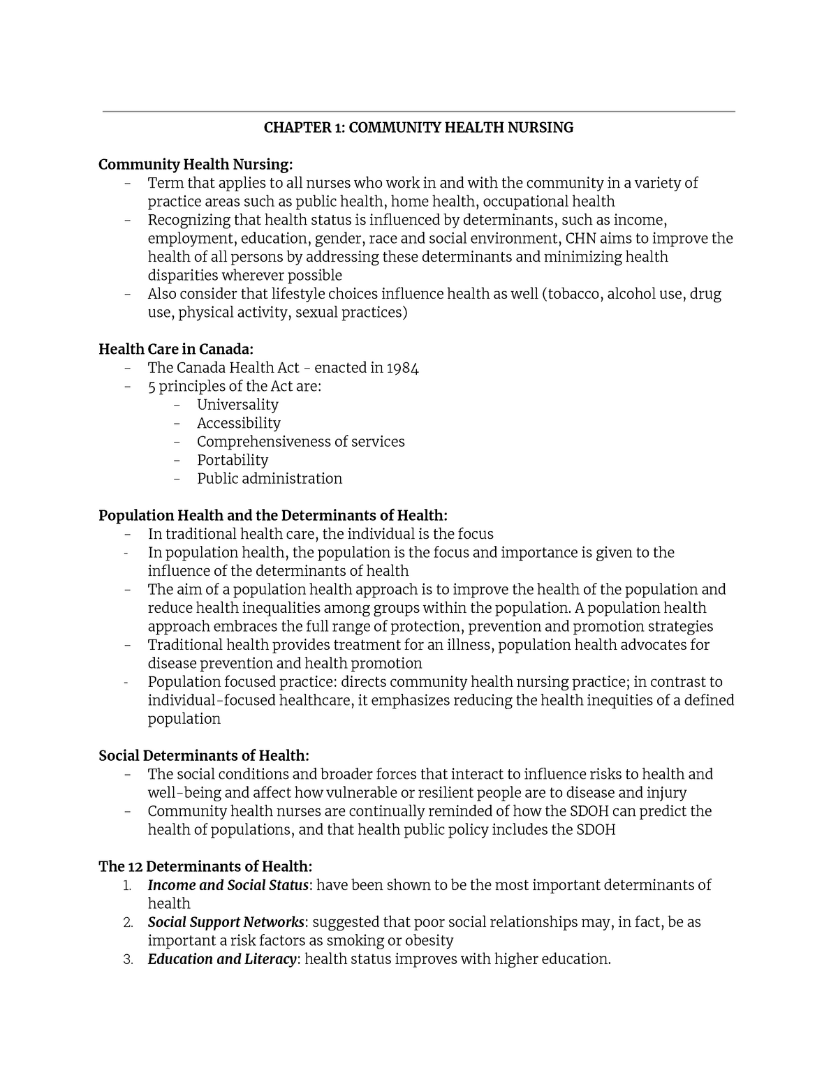 Community Final Exam - Lecture notes 1-10 - CHAPTER 1: COMMUNITY HEALTH  NURSING Community - Studocu