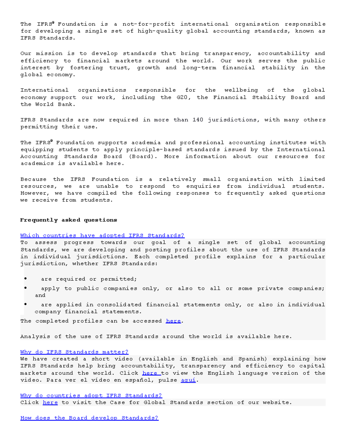 CFAS Assignment - Grade: N/A - The IFRS® Foundation Is A Not-for-profit ...