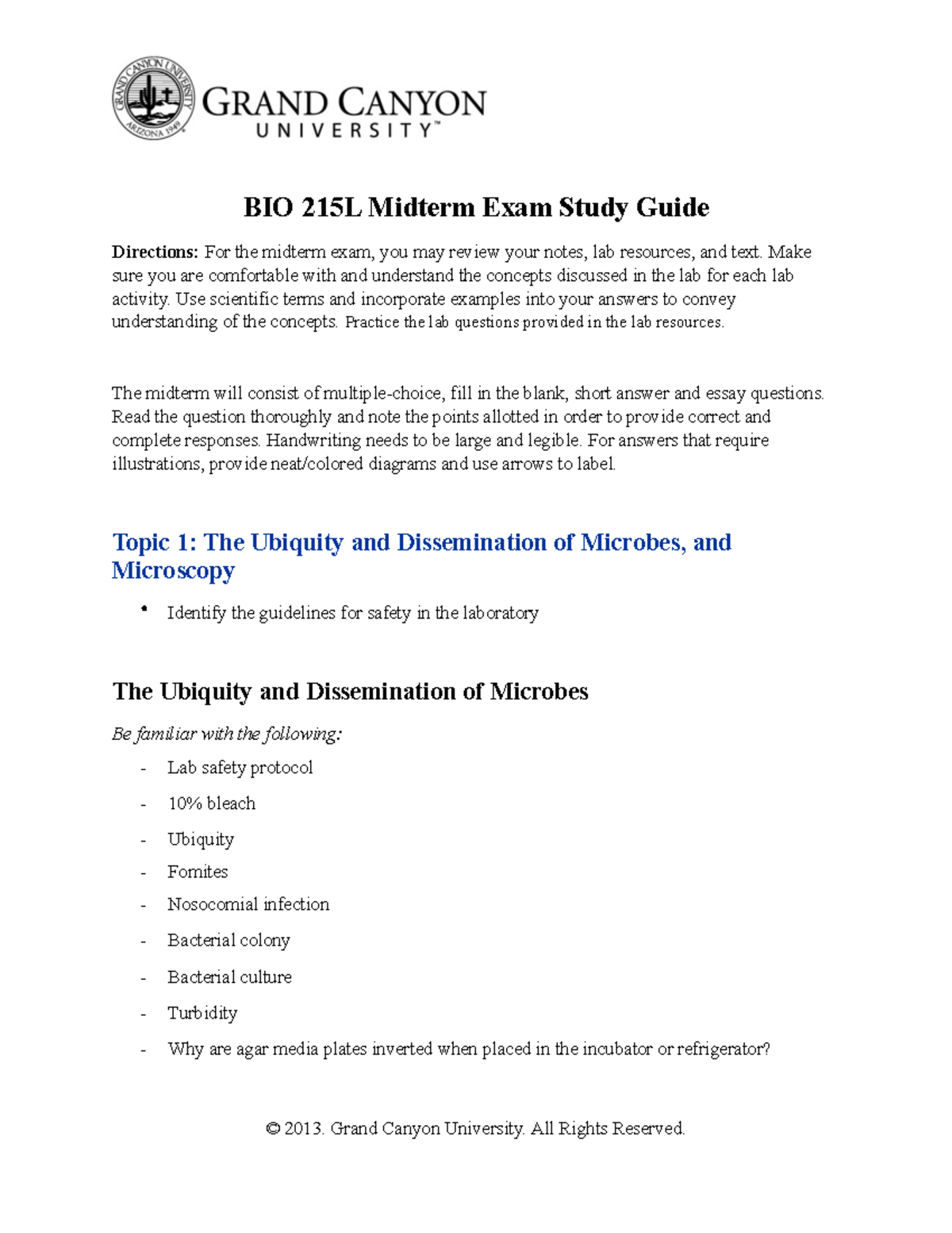 BIO215L Midterm Exam Study Guide-2 - BIO 215L Midterm Exam Study Guide ...