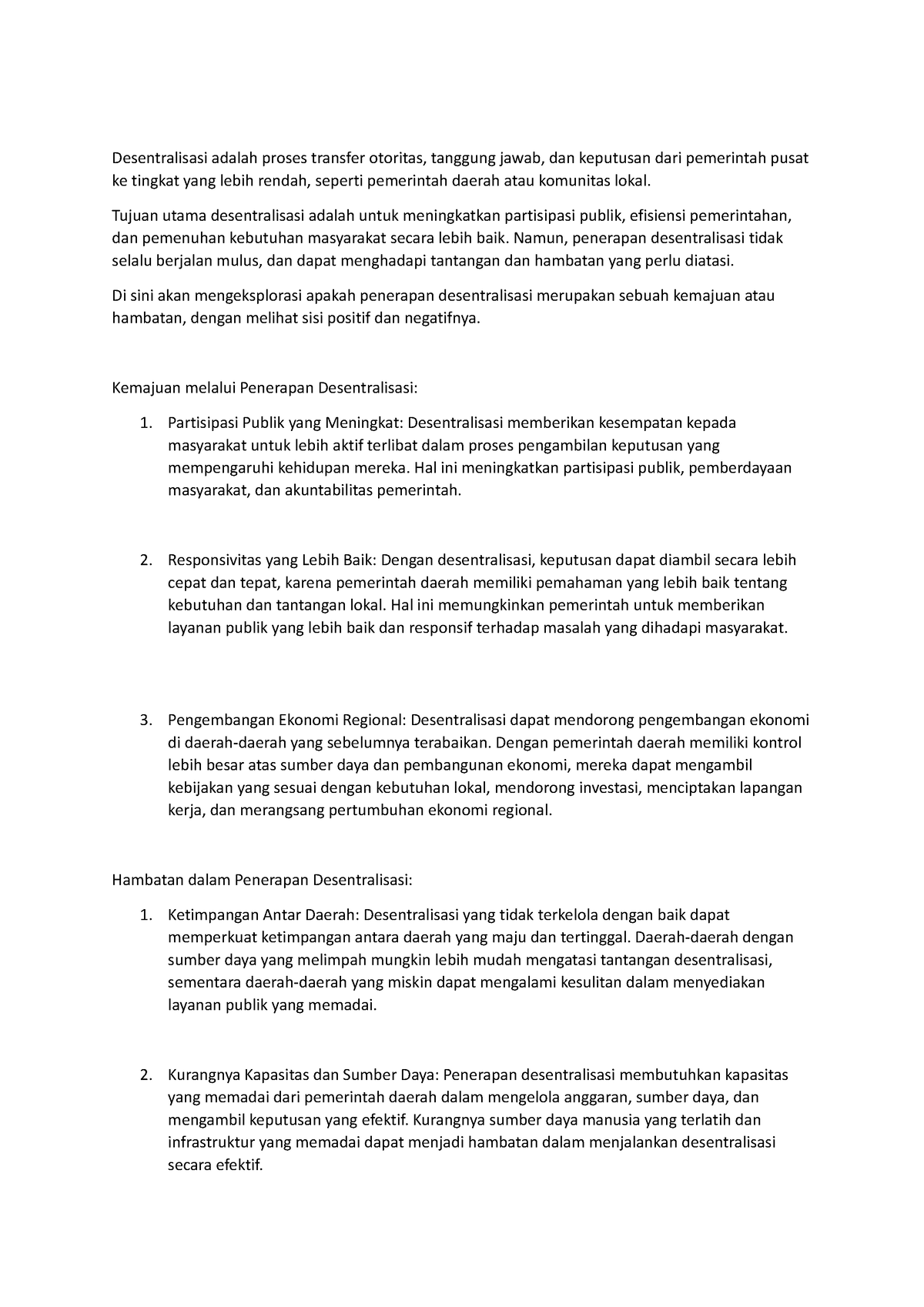 Desentralisasi - Tujuan Utama Desentralisasi Adalah Untuk Meningkatkan ...