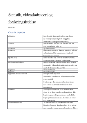 3.3 eksamen - 20203422 - Eksamen modul 3. Statistik, videnskabsteori og ...
